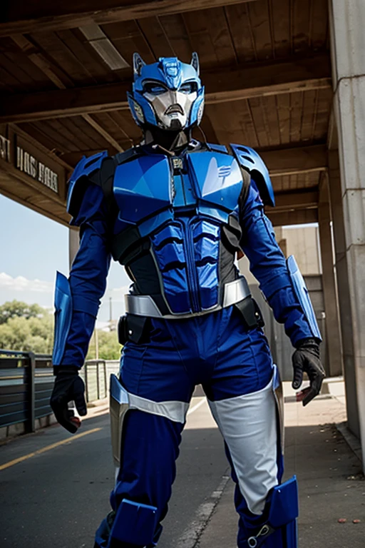 Homem de Arafed em um traje com um capacete e uma espada, Armadura banhada de corpo inteiro, armadura azul e prata gelo, armadura de corpo inteiro, armadura de corpo inteiro, Armadura, intimidante armadura de corpo inteiro, Kamen Rider personagem, Armadura de corpo inteiro, superhero from the boys tv show, com armadura de metal prateado elegante, Roupa X-Force de corpo inteiro, Kamen Rider