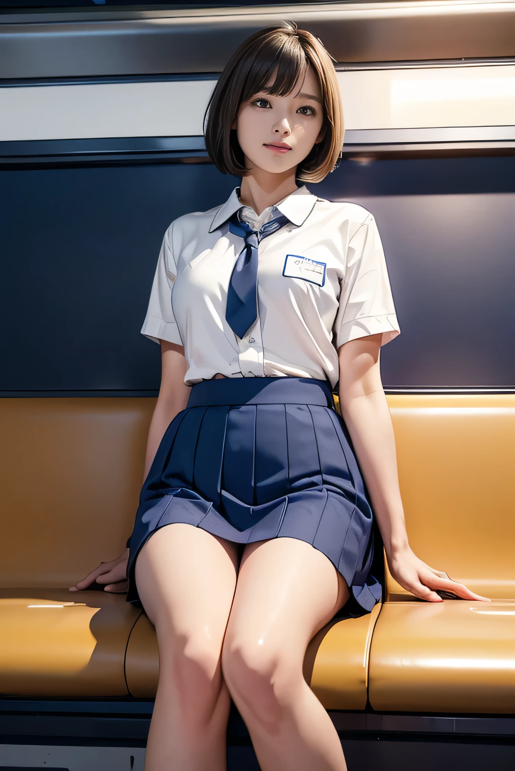 (8K high image quality), (top-quality), (RAW image quality),(masutepiece:1.2), (Realistic), (Photorealistic:1.37), ,largeeyes,long eyelasher,(Live-action realistic style),The Ultimate Face,Photorealistic light and shadow,Clear facial features,,Fair skin, ),Best portraits, 1-girl,Beautiful detailed eyes,highlydetailed skin,(Beautiful face with double eyelids), (Realism: 1.4),((fullbody image)) ,delicate and beautiful face,,Female about 20 years old,(Beautiful Face 1.4),Short hair,((Japan high school girl in uniform)),((Show your audience your best smile)),red lipsticks,Lame around the eyes,((Shot in the classroom)),(Sit down while showing panties),panties fully visible.white color panties,(I like to show my panties to viewers),(Show your panties to your audience),((Japan schoolgirl uniform)),red lipsticks,Lame around the eyes,(Japan schoolgirl in uniform),Wearing a cardigan