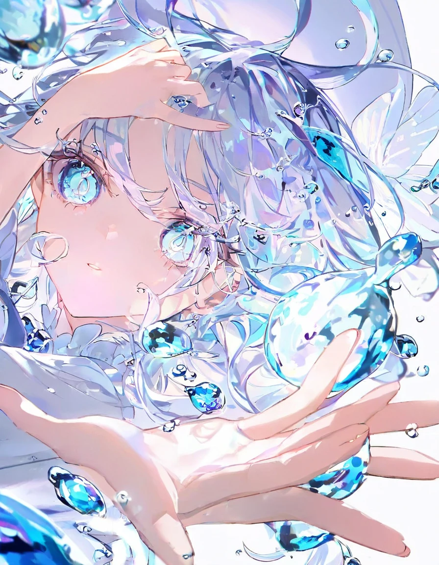 Very detailed,(Highest quality),((masterpiece)),(High resolution),original,Very detailed8K壁紙,(Very delicate and beautiful),Highest_hand,anime, (\Funinna\),Droplet-like pupils,White Background