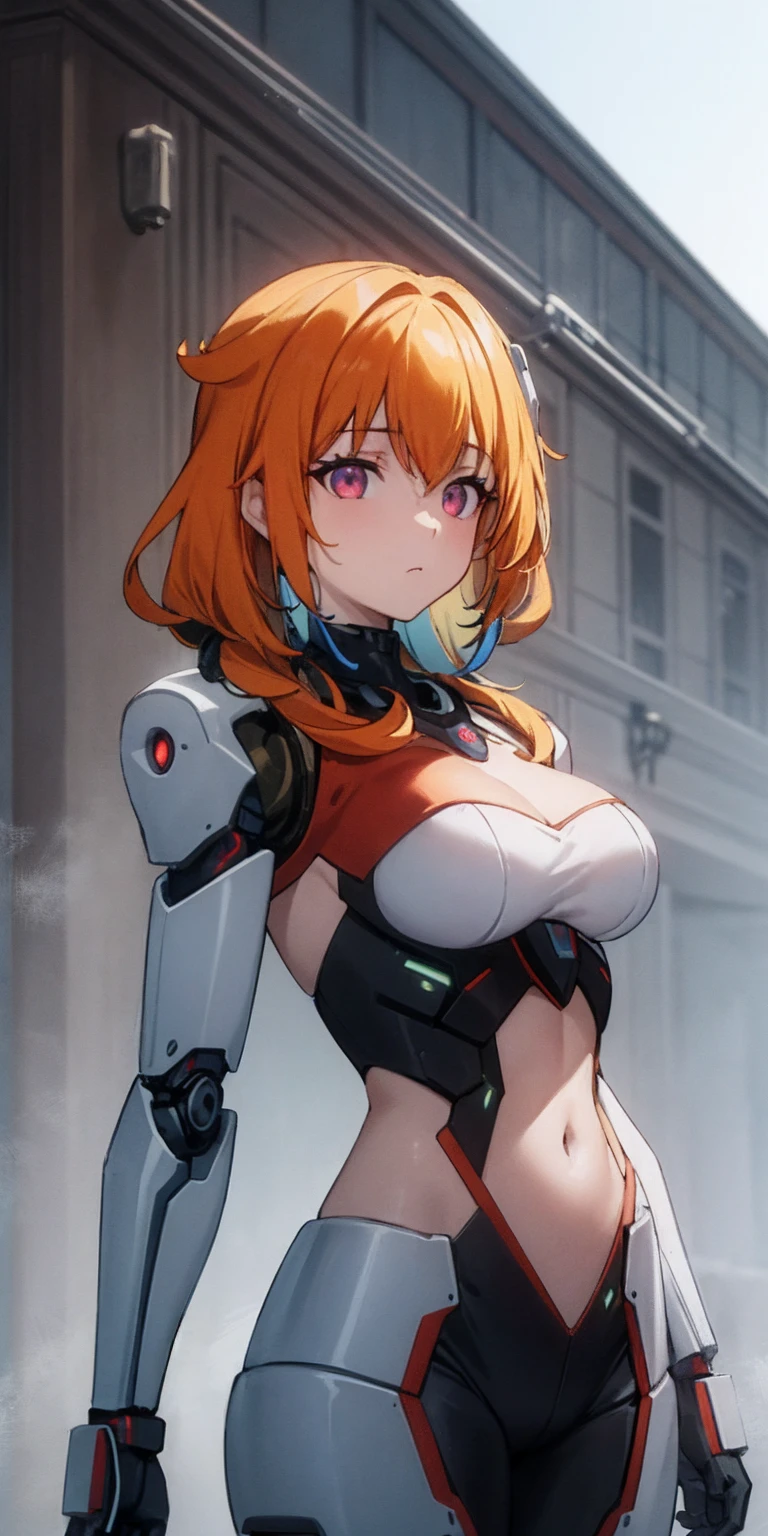 (((Masterpiece)))), (((Highest image quality)))), ((Super detail)), (High definition CG illustration), (cleavage, lower breasts), (((Very delicate and beautiful))),Cinematic Light,(((1Mechanical Bird Girl))),Solo,(Half body shot: 1.2),(Mechanical joints:1.2),((Mechanical limbs)),(Blood vessels connected to tubes),(Mechanical vertebrae attached to the back),( Mechanical neck to wear on the neck)),laughter,(Wire cable attached to the neck:1.2),(Wire cable to the head:1.2),(Character focus),Science Fiction, Extreme Detail, Colorful, Supreme Detail, Rune, Feng Shui, Background