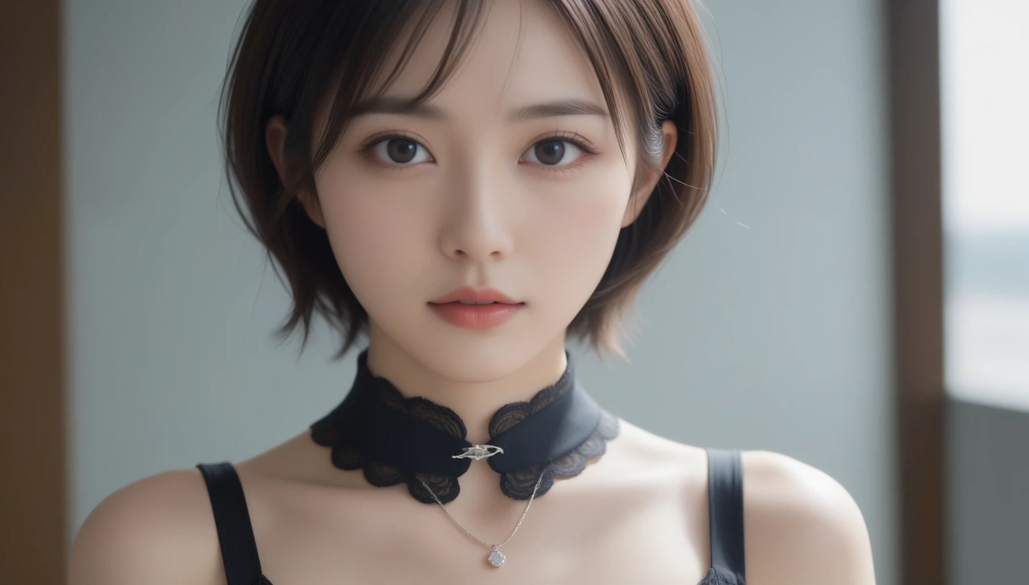 (masterpiece:1.2), (best quality:1.2), perfect eyes, perfect face, perfect lighting, 1girl, mature female gothgal standing with her hands in front, long hair, intricate hairdo, makeup, black lips, thick eyelashes, sad, melancholy, wearing a gothgal outfit, black and white dress, frills, ribbons, puffy sleeves, bare shoulders, lacey choker, jewelry, peaceful, quiet, chill, detailed outdoor background, beautiful landscape, fantasy, summer, sunny, sunburnt, flowers, trees  