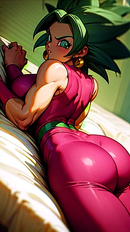 BULMA DBZ, rostro detallado, cara de orgasmo, figura definida, piernas gruesas, cintura delgada, senos enormes, much more voluptuous, more muscular, Much more lascivious, suck cock