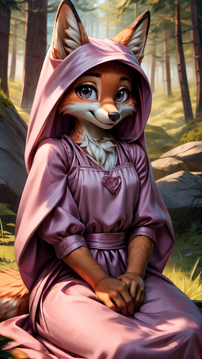 1. Heart-shaped eyes:1.5,Fox Girl,Child Maid Marian,Beautiful Forest,Sitting