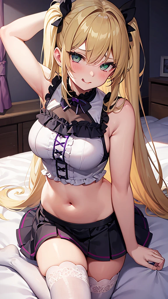 Digital art a heterosexual couple from the anime Sailor Moon, a man and a woman, adult woman with blonde hair, blue eyes, two buns with long hair, heart-shaped face in black lingerie resembling Usagi Tsukino character from Sailor Moon sitting astride a strong adult man with short, slightly wavy black hair, blue eyes, confident smile, handsome, with a black boxer on a bed with a room in the background, highly detailed masterpiece with sharp colors ,