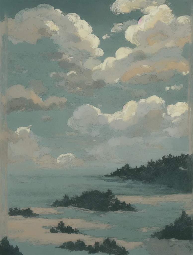 Create an illustration resembling a heavenly, serene landscape in the style of a refined oil painting. The design should be elegant and artistic, leaning toward a stylized, sophisticated aesthetic rather than a highly realistic one. The scene should evoke the beauty and tranquility of paradise, with soft lighting, ethereal clouds, and harmonious colors that suggest a peaceful and dreamlike environment.