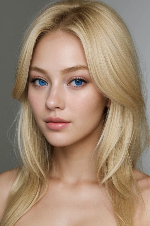 blond woman with blue eyes and a white top posing for a picture, beautiful blonde girl, gorgeous young model, portrait of a beautiful model, blonde hair and large eyes, blonde and attractive features, soft portrait shot 8 k, photo of a beautiful woman, a gorgeous blonde, sleek blond hair, young blonde woman, portrait sophie mudd, very beautiful young woman