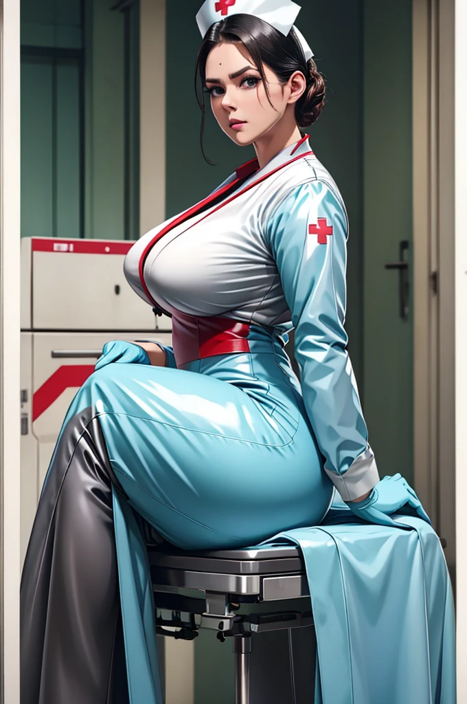 nurse uniform,hospital, latex nurse suit,nurses,busty,elbow gloves,labcoat,black hair woman,red eyes , gigantic ,medical instruments,asian nurse,two nurses,speculum,examination room,oversize ,big ass ,strap on, lay on table ,legs spreaded,giving birth,gyno chair , dentist,Milf,latex,red uniform,oversize breasts,diaper