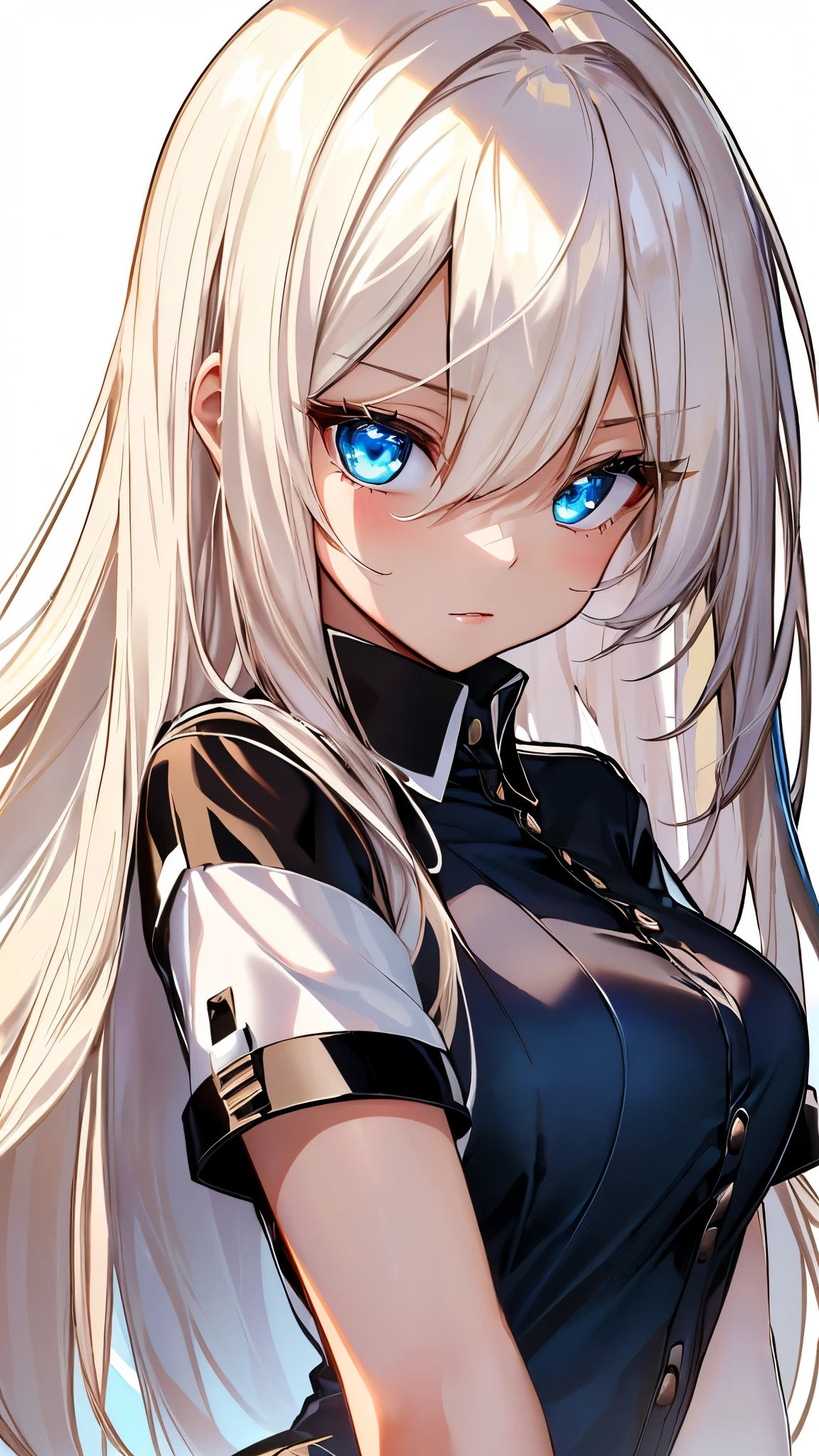 Unparalleled beauty, shiny shiny firm and shiny skin, bangs between eyes, shiny straight beautiful platinum blonde, super long straight silky hair, eyeliner, sexy beautiful innocent , high definition big big beautiful bright blue eyes, beautiful and lovely girl, , short sleeve shirt