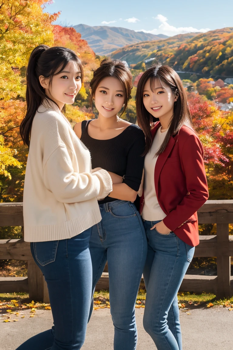 （超高分辨率，RAW photogr，realisticlying，tmasterpiece，best qualtiy：1.4），Complicated details，2 20 year old Korean girl，Wear a loose black T-shirt and skinny jeans，Stand on the grass and take pictures，hugs，Intimate relationships，Detailed meadow，A sweet smile on a small face，Ultra-realistic facial details，The face and skin are pink and white, and luminous，Playful and coquettish pose，The calves are straight and slender:1.2，Wear high-end brand sneakers:1.0，eventide：0.3，Broad lighting，naturalshadow：1.0，超高分辨率，taking a full body photo:1.8 --auto