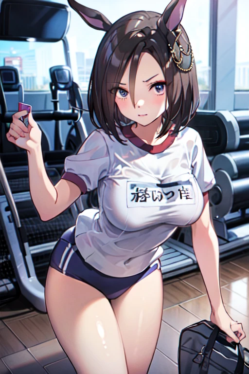 Air Groove、One person、girl、best quality,large breasts,gym uniform,