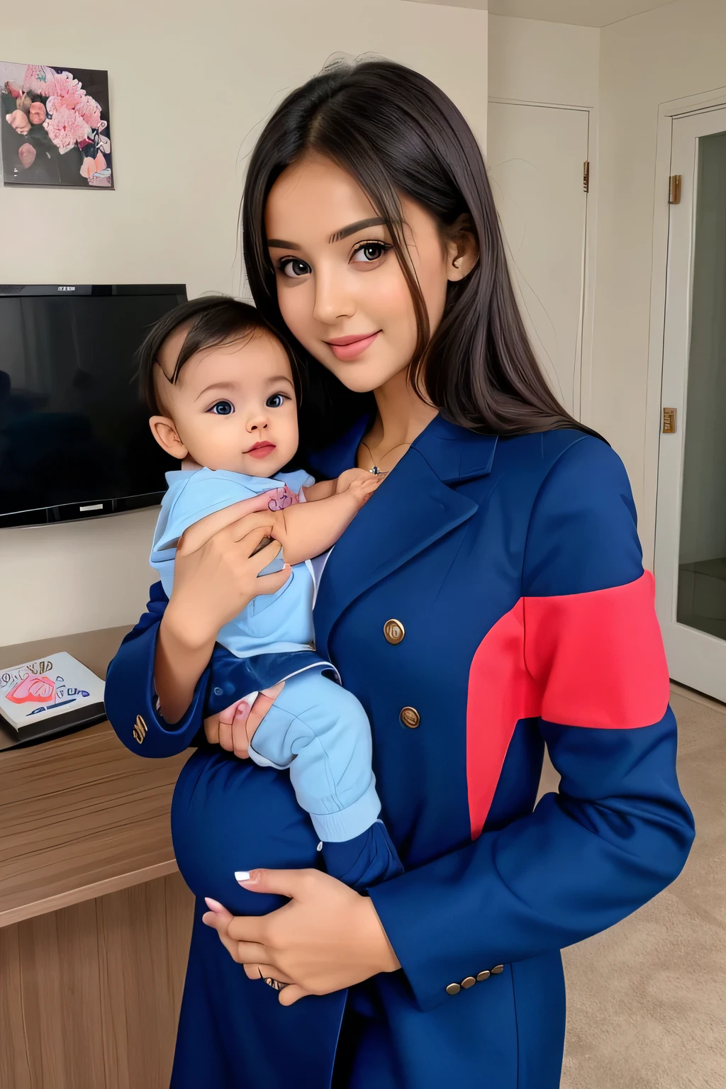 Slender Asian girl, K-pop idol, ((Soccer )), ((top-quality, 8K, tmasterpiece: 1.3)), lock focus: 1.2, Beautiful Women with Perfect Figure: 1.4, Detailed depiction of facial and skin textures, 詳細な目, skiny, beauitful face, Symmetrical face, whole-length, Thigh thick, Engraving installation, soccer court,track suit,Soccer baby