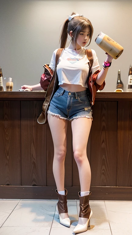 Close-up of woman wearing white top and pink shorts, Photos of slim girl models, and shorts streetwear, Good butt,Leg length, 2 4-year-old female model, Sexy girl wearing shorts, Model with charming figure, A pretty face with arms and legs, Casual posture, Fits the delicate figure, Super high quality model, Side pose, soda theme girl.
Masterpiece, ultra detailed, realistic, photo realistic, high detail RAW color photo, professional photograph, extremely detailed, finely detail, lens flare, Dynamic lighting, 8K, RAW Photo, Best High Quality, Masterpiece: 1.2, ultra HD: 1, High Detail RAW Color Photo, Pro Photo, Realistic, Photo Realistic: 1.5, Live Photo, Super detailed, Masterpiece, Real Skin, Realistic Skin, Realistic HD Eyes, Highly detailed Eyes, Perfect Eyes, Perfect face, Perfect fingers, extremely detailed face, extremely detailed eyes, extremely detailed skin, perfect anatomy.