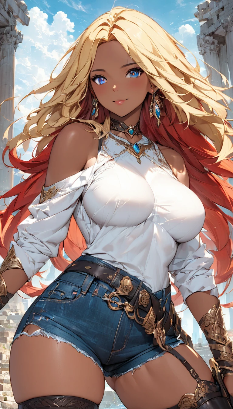 ((masterpiece)), ((best quality)), (detailed), perfect, solo, sonia, gorgeous woman with bikini, luscious lips, long hair, huge breast, deep cleavage, huge breasts, sexy, dark skin