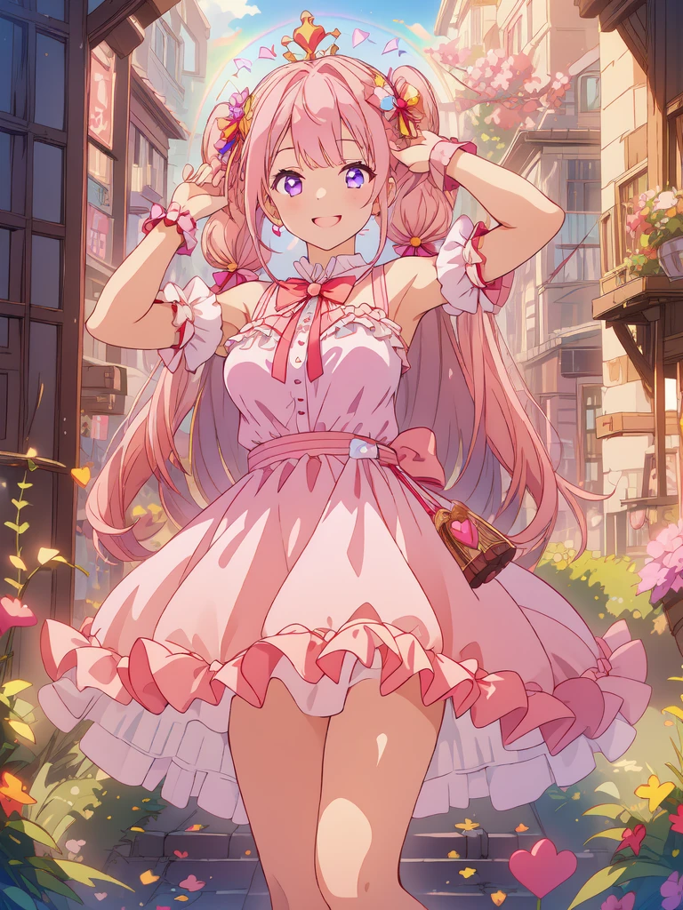 score_9, score_8_up, score_7_up, source anime, rating explicit, BREAK,
MinagawaNana, 1girl, solo, pink hair, green eyes, hair bow, short hair, curly hair, smile, small breasts,
pink , pink skirt, long sleeve, outdoor, sky, (((skirt lift))), (((white panties, white garter belt, white garter hose))),