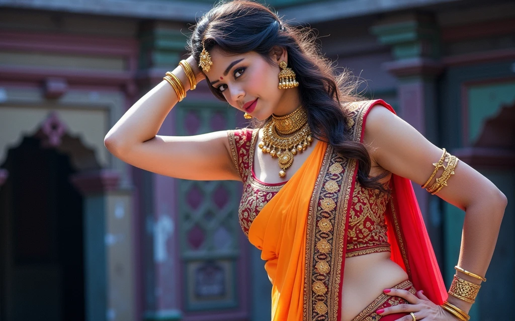 "((top-quality)), ((​masterpiece)), (detaileds: 1.4), 3D Realistic Oil Painting , Sexy charming pirate Shweta Bass Prasad smiling mischievously, sexy midriff, busty waist, epaulette, Seductive cleavage, Pleated mini-skirt, Sharp details, Frivolous and scandalous, bright skin, Enchanting daylight, Ron Hicks Style, Artgerm, by Greg Rutkowsky, Movie Rendering ",The most beautiful girls of real India