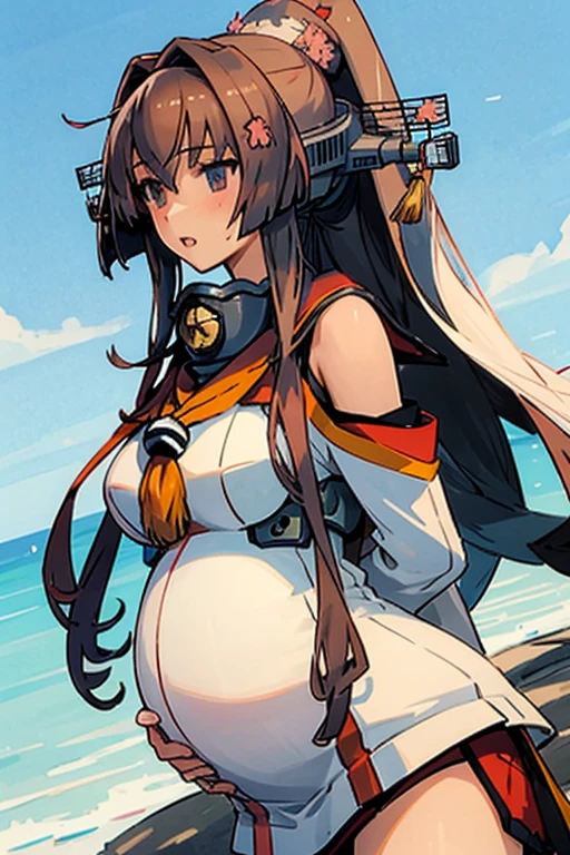 Filia medici, , clothed, skimpy clothing, sexy , ultra high res, ultra high quality, perfect anatomy, detailed, Yabby, huge breasts, barely covered breasts,  ass focus, huge ass, (((bikini))), beach,((vullva)) , (aureola), sfw, open bra, (((crotch focus))), below view
