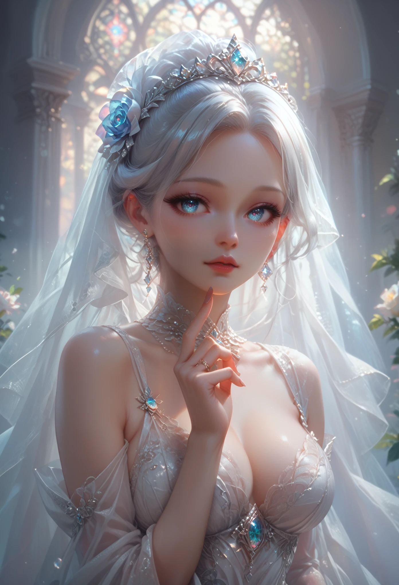 ((masterpiece, high quality, super definition, high resolution)), One, beautiful girl, shining eyes, perfect eyes, 15 years, Fingers of the hand five, Silver theme,