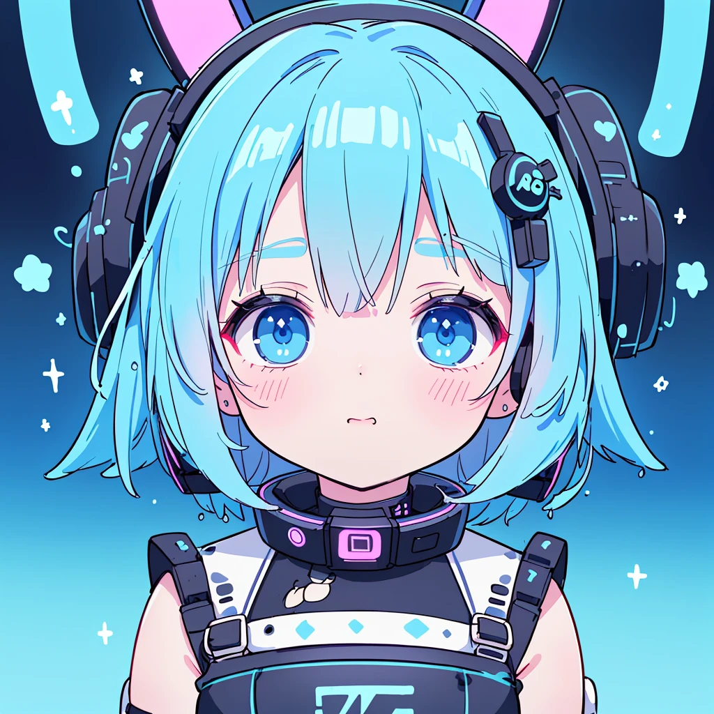 boy, cat, furry, bodyfur, tail, blue collar, blue bra, bottomless, blue gloves, blue boots, chibi, sparkling eyes, penis, testicles, laboratory, blue headphones, driving robot
