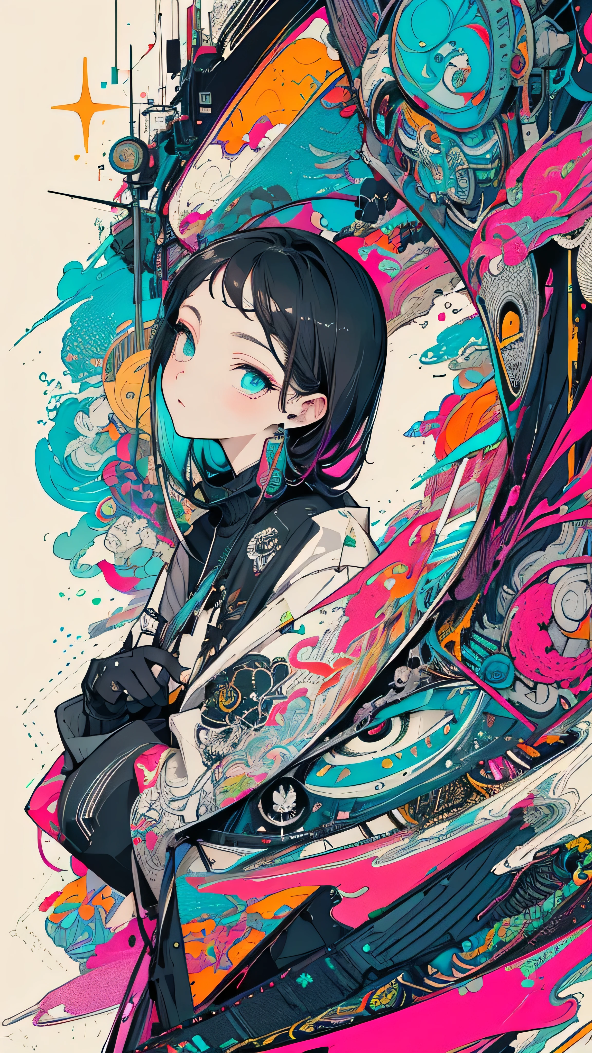 A close up of a person with a gun and a clock - SeaArt AI