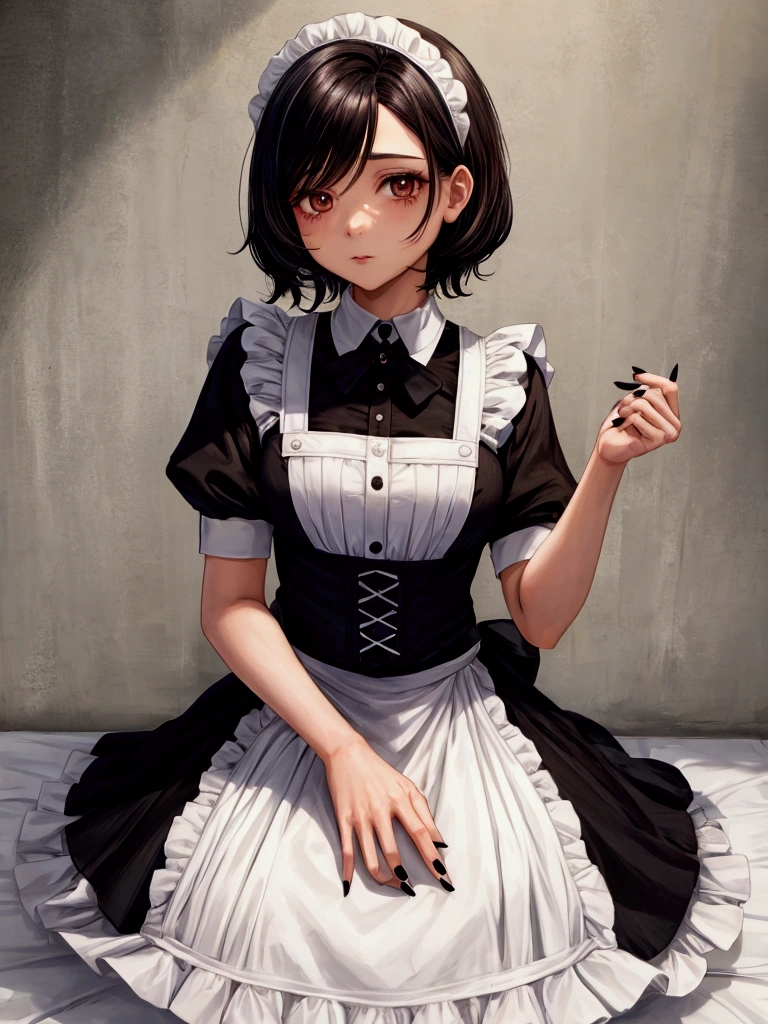 masterpiece, best quality, ultra-detailed,
RinzeMorino, RinzeGothic, two side up, ribbon, short sleeves, frilled dress, black dress, medium hair, wrist cuffs, white thighhighs from below, (skindentation:1.5),
<lora:RinzeMorino:0.7> <lora:smirkingeye_v100:1>