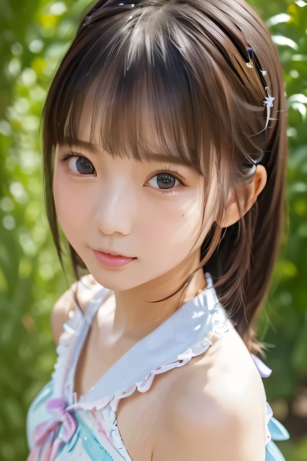 (kawaiipunk:1.2)、(masterpiece、Best Quality、Ultra-detailed、Ultra-high resolution)、girl、solo、slim、Slender、cute、Idol face、、((Holography background))、