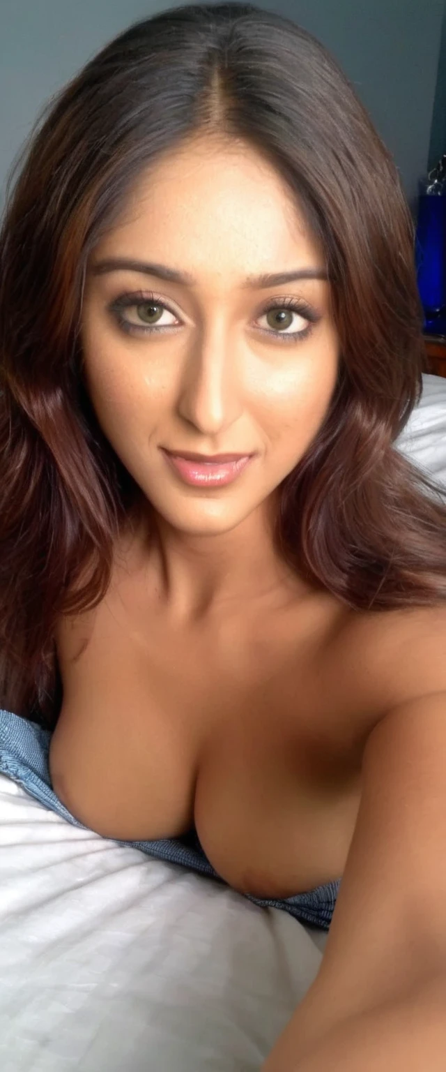 Full body closeup, while being fucked in missionary style,shaggy hair on bed, ileana,ileana dcruz, free long hair,((naked)),(((showing cleavage and navel))),(full body portrait),close up body photo of a Female, selfie point of view, in her bedroom,masterpiece,she is moaning,high Contrast, ultra high res,  clear face, ((perfect face)), body facing viewer, perfect eyes, perfect boobs, bedroom, selfie style,photorealistic, night time, she is being fucked, ((hourglass figure))