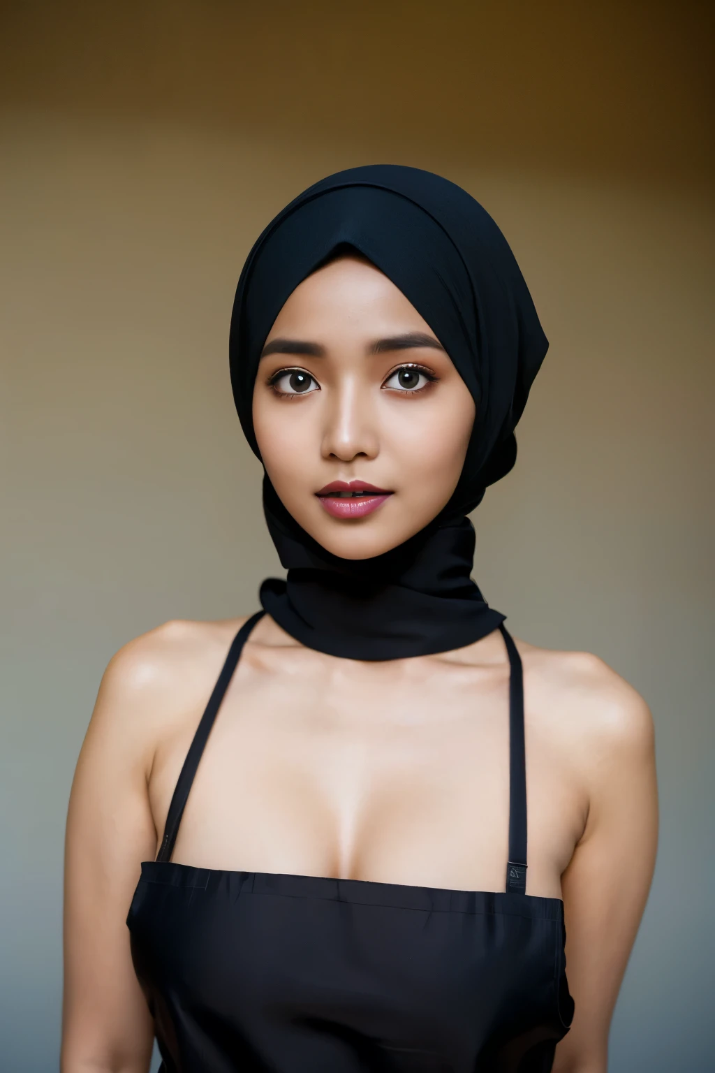 bellydancer, cyberpunk, javanese, (((hijabi))), cleavage, reflection light, chiaroscuro, depth of field, cinematic lighting, ray tracing, Sony FE GM, UHD, super detail, masterpiece, textured skin, high details, best quality, award winning，3D,hdr（HighDynamicRange）,Ray tracing,NVIDIA RTX,Hyper-Resolution,Unreal 5,Subsurface scattering、PBR Texture、post-proces、Anisotropy Filtering、depth of fields、maximum definition and sharpness、Many-Layer Textures、Albedo e mapas Speculares、Surface coloring、Accurate simulation octane rendering of light-material interactions、Two-colored light、largeaperture、Low ISO、White balance、the rule of thirds、8K raw data