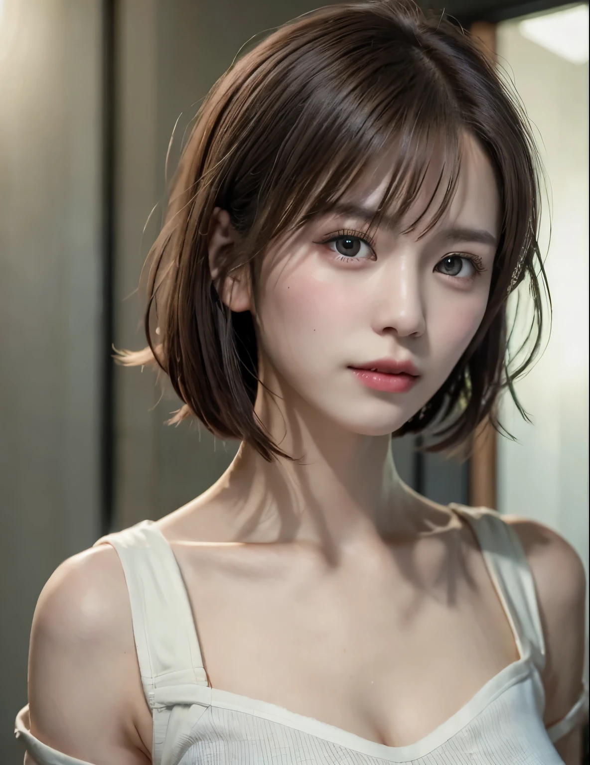 Digital portrait of gorgeous Japan short-haired woman, Beautiful face, Convoluted, Cinematic, Realistic epic, unreal enginee 5, Gorgeous, Incredible color grading, Trending on ArtStation, Photography,