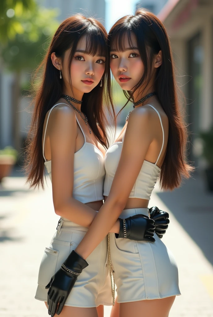 shukezouma, rendering by octane, hdr, (ultra - detailed:1.15), (Soft light, Sharp:1.2), (((duo,Two women in costume take selfies on the street,colorful pigtail, anime cosplaying,))),Beautiful girl, hyper detail eyes, mature, Painting drops, paint teardrops, woman made up from paint, entirely paint, splat, Splash, Long colored hair,paint bulb,paint drops, Exposed shoulders, Tears,shoulders are visible, Thighs exposed, seminude, focus onface, Beautiful face, eye shadows, Dark circle contour, russian face, Russian girl, mascara, Beautiful, 18yr old