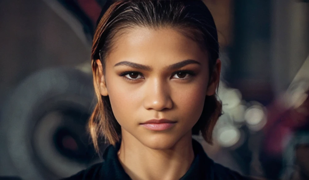 (zendaya:.4), (32k:1.5, Highest quality, masterpiece, Ultra-high resolution), Professional camera work:1.6, Highly detailed skin and face textures:1.3, Captivating portrait:1.2, Very accurate, Very detailed, 1 adult female, Incredibly slim body, sense of loss, Sadness, Expressions of sadness,  Small face, (()), (medium shot), 