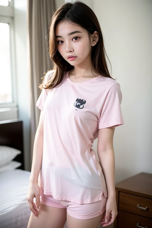 Alta calidad、obra maestra、Ultra Res、una chica de belleza、beautiful girl face、cute girl's face、s Pijamas、Usar pijama、cuerpo completosbian、Famous actresses from Japan、Cara muy bonita、pecho、Un sexy
