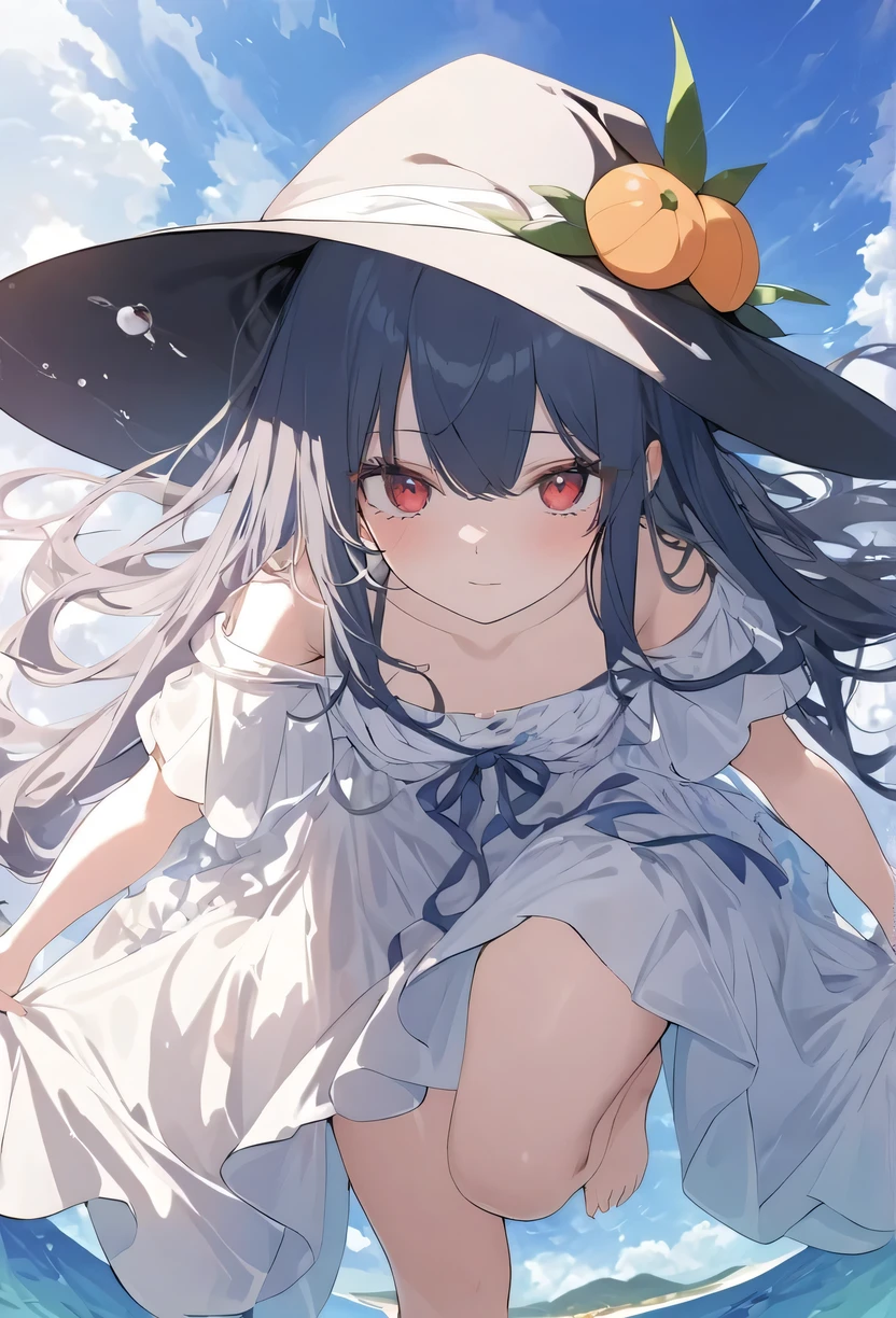 best quality, amazing quality, very aesthetic, absurdres, 1girl, aris (blue archive), blue archive, blue eyes, black hair, strapless, (artist official art:1.5), (realistic face), (narrowed eyes), (cowboy shot:2), (concept art:1.5), panties, (thigh), expressive eyes, perfect face, 4k, extremely detailed anime illustration, extremely detailed eyes, enhanced details, perfect anatomy, light rays, photo background, extremely delicate body, smooth skin, feminine expression, (black background:1.5), cristal clear eyes, beautiful face, small breasts
