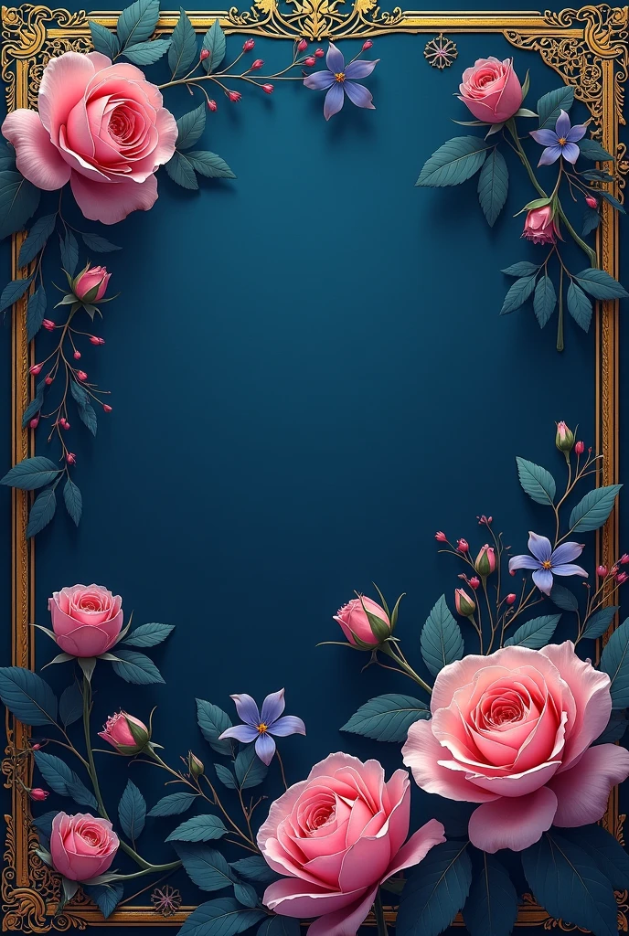 Abstract pink rose,Inky leaves,the wallpaper,gouache painting,The flowers and leaves are intact,Graphic design style,iintricate,Clear details,Has a small amount of metallic linear color,White clean undertone