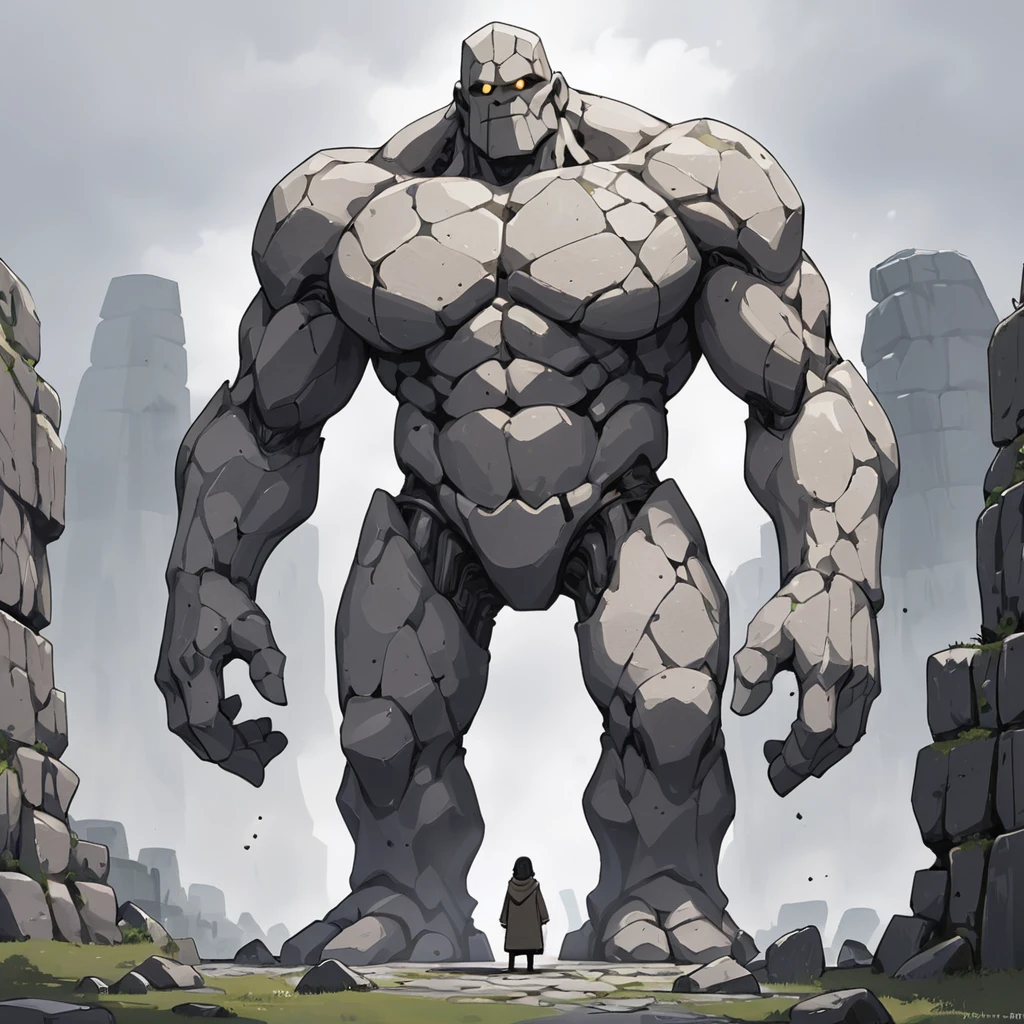 A 2-meter tall stone golem