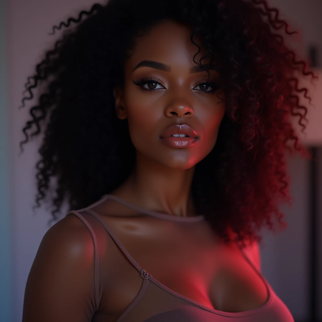 a mulata woman with a dripping wet pussy orgasm, detailed anatomy, photorealistic, 8k, hyper realistic, masterpiece, glowing skin, beautiful eyes, lush curly hair, sultry expression, intense pleasure, glistening moisture, dynamic pose, chiaroscuro lighting, warm color palette, cinematic composition