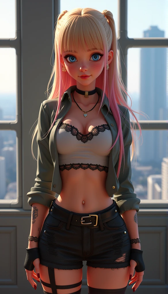 (edgy wooden model:1.3), (cinematic lighting:1.2), (close-up shot:1.3), (hand painted:1.3), (urban backdrop:1.2), (confident stance:1.3)