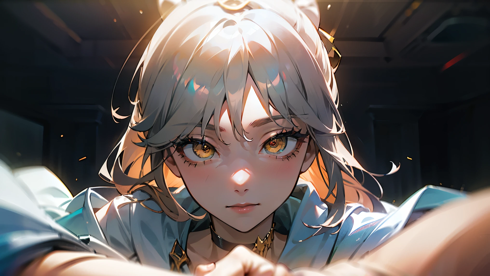 (geometric:1.1), ((1girl, amazing, cute girl,solo)), (Masterpiece, Beautiful and aesthetic:1.2),((Ultra-high resolution, Golden ratio)), Sharp focus, (((high detail skin))), Intricately detailed clothing, Delicate pupils, Danfeng Eye,((((detailed hair, long hair)))), Slender, (masterpiece side lighting), multi-color hair, (beautiful hair, beautiful eyes,((extremely_Detailed_eyes_and_face)), (Dynamic configuration: 1.2), dynamic pose, (Photorealistic), Ultra-precise depiction, Ultra-detailed depiction, Perfect Anatomy, Eyeliner, nsfw, (cinematic lighting), detailed eyes, best quality, (intricate details), (illustration:1. 1), (beautiful face:1.2), superb, 8k wallpaper, extremely detailed, intricate, sharp eyes, choker, light smile, white jacket.