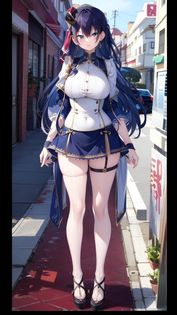 gorgeous blue hair,age wife,OL,Bigchest,Real-time 2D images