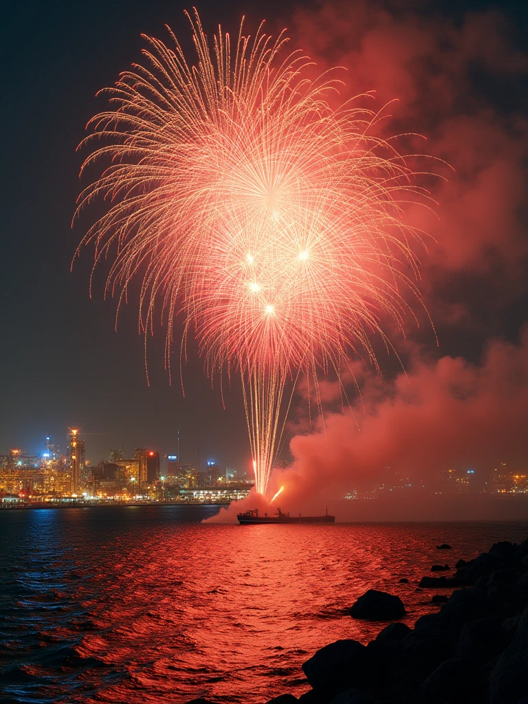 Pakistan Independence Day celebration with firework