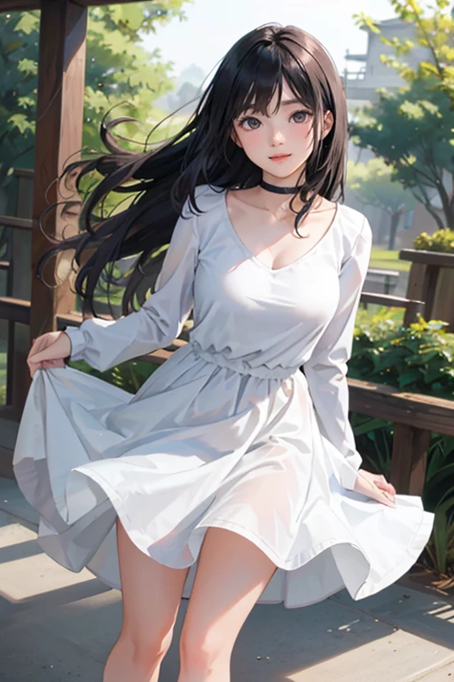 full body, a cat woman with freckles, dark brown eyes, and an upturned nose, she is happy and smiling, she has long wavy hair, black hair, she is wearing aviator sunglasses with clear lenses in a soft watercolor style. The girl's clothes must be pink, purple, and blue in celebration of the bisexual, with stains of ink and watercolor mixing and filling the scene. There should be a subtle, nuanced change in colors using the impasto technique with gouache paint. There should be a light rain in the watercolor painting with a little watercolor paper texture and a pastel background.