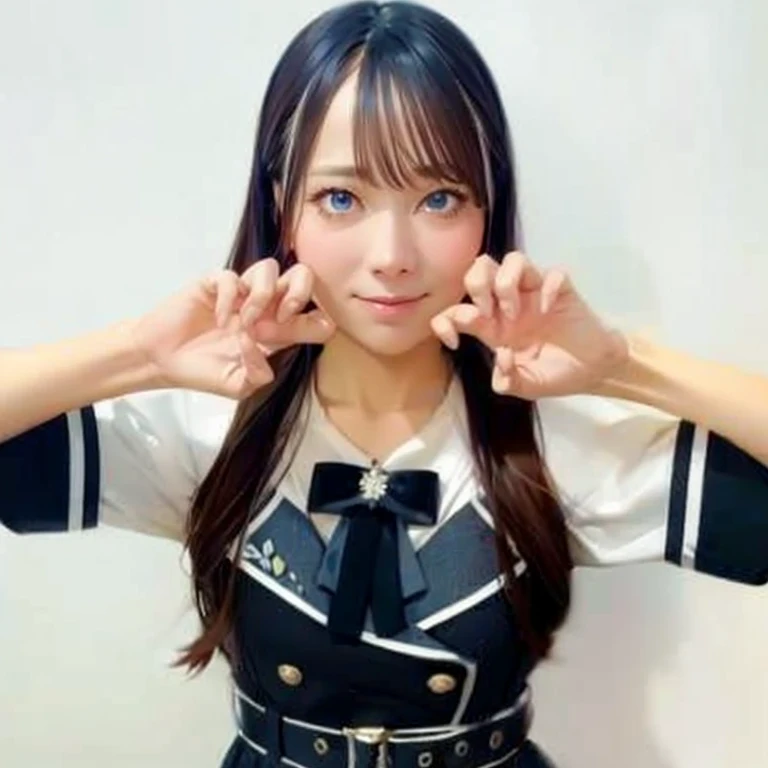 (masterpiece,top-quality,超A high resolution),A Japanese Lady、Cute as an angel、Kawaii Girl、View photographer、Front view, hyper cute face, Glossy lips, Double eyelids in both eyes, Natural makeup, long eyelashes, shiny and smooth hair, central image, Perfect limbs, Perfect Anatomy、(((Black leather sailor suit、Black Leather Pleated Skirt))),(Black pantyhose), (((Very beautiful 12 year old girl)))、(((Silver long hair)))、(((Giant Devil's Horn))), nsfw,