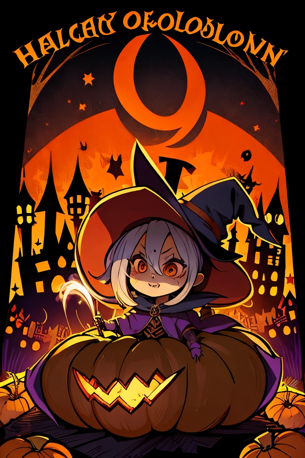 witches and goblins celebrating halloween