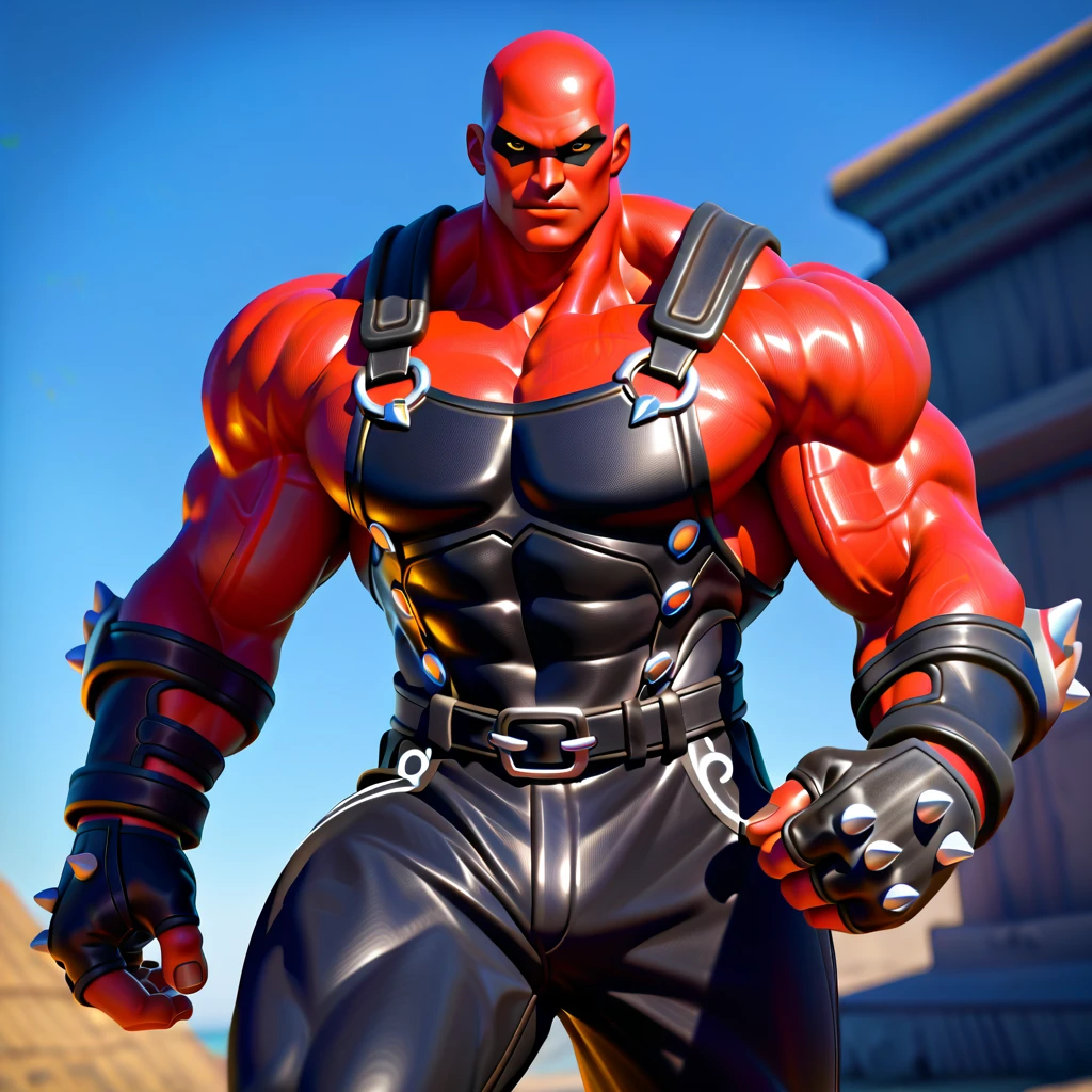 Cinematic soft lighting illuminates a stunningly detailed and ultra-realistic hyper muscular handsome aged 34 "Gabriel Reyes" sexiest daddy bodybuilder with big arms, very dark skinned, face with strong features, exuding huge sexual aura, meticulous muscle definition, ((DeadpoolStyle business suit)), ((leather:0.6)), ((shirt, jacket, tie)), jacked, big pecs, wet body, ((bara)), tan skin, that is trending on ArtStation. Octane is the perfect tool to capture the softest details of this 16k photography masterpiece