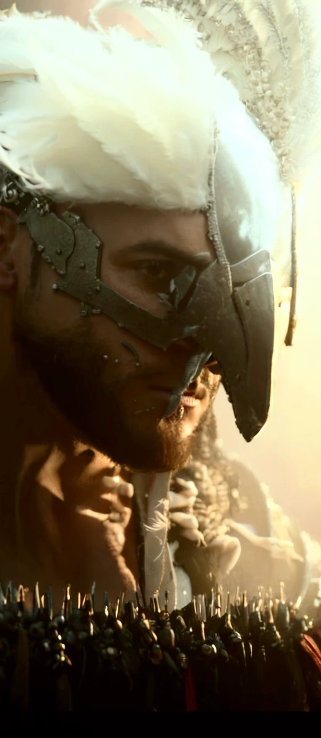 a close up of a man wearing a helmet and a feathered hat, insanely detailed octane render, octane unreal engine 5, octane highly detailed cinematic, octane render cinematic, cinematic unreal engine 5, unreal engine 5 tech demo, 4 k cinematic octane render, cinematic 4k octane render, super detailed octane render, cinematic close-up bust shot, unreal engine 5 detail