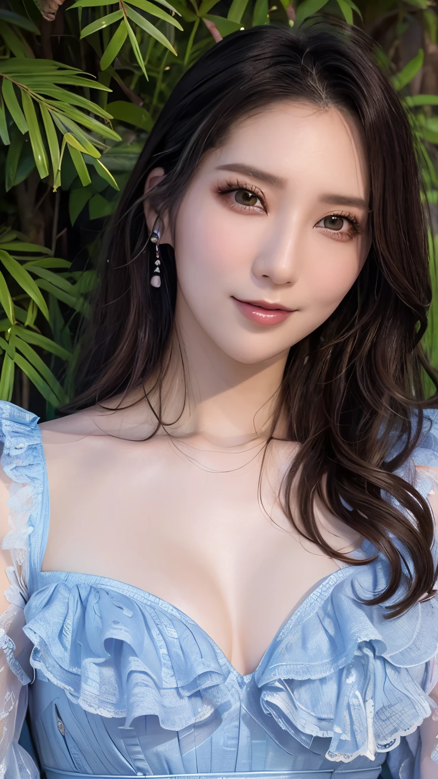 (Best Quality、8k、Award-winning works、Ultra-high resolution)、One beautiful woman、(perfection, Long Dress:1.4), Bright color contacts、perfectionな化粧,Glossy Lips,(Heavy makeup around the eyes)、Beautiful bright eyeshadow、Heavy makeup around the eyes、(Big Breasts:1.2),Beautiful long hair with cuticles、(Romantic affection:1.1)、私を見た時の最高のsmile、(garden)、Accurate anatomy、Ultra HD Hair、(Ultra-high resolutionのperfectionな美しい歯:1.1)、Beautiful faces in ultra-high definition、Ultra HD Hair、Ultra HD Shining Eyes、輝くUltra-high resolutionの美肌、Ultra-high resolutionの艶やかな唇,smile