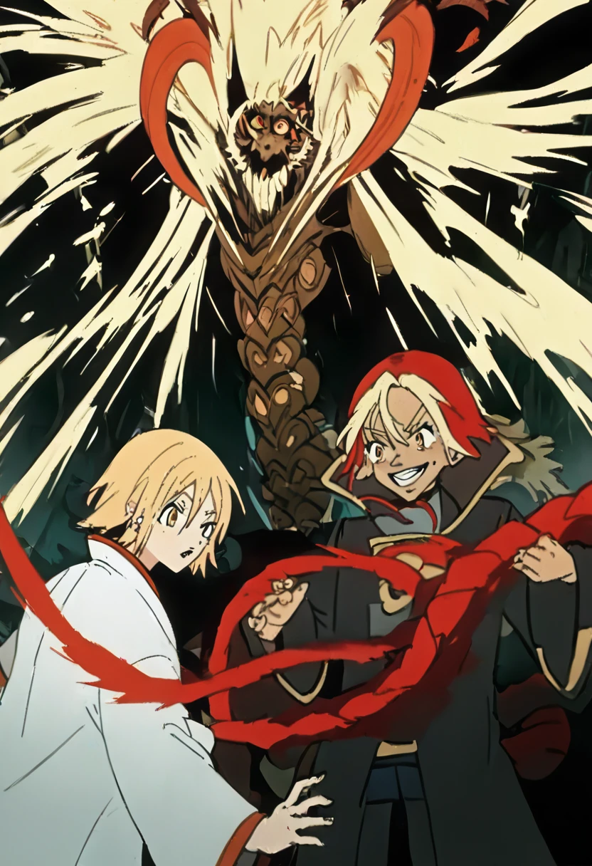 Appearance: In the Bleach universe, Edward Elric is tall, with short blond hair and golden eyes. He wears a Soul Society captain's uniform with a long black and white coat with gold accents, with the symbol of Ouroboros, the serpent that bites its own tail, on one shoulder. l, 8k high definition