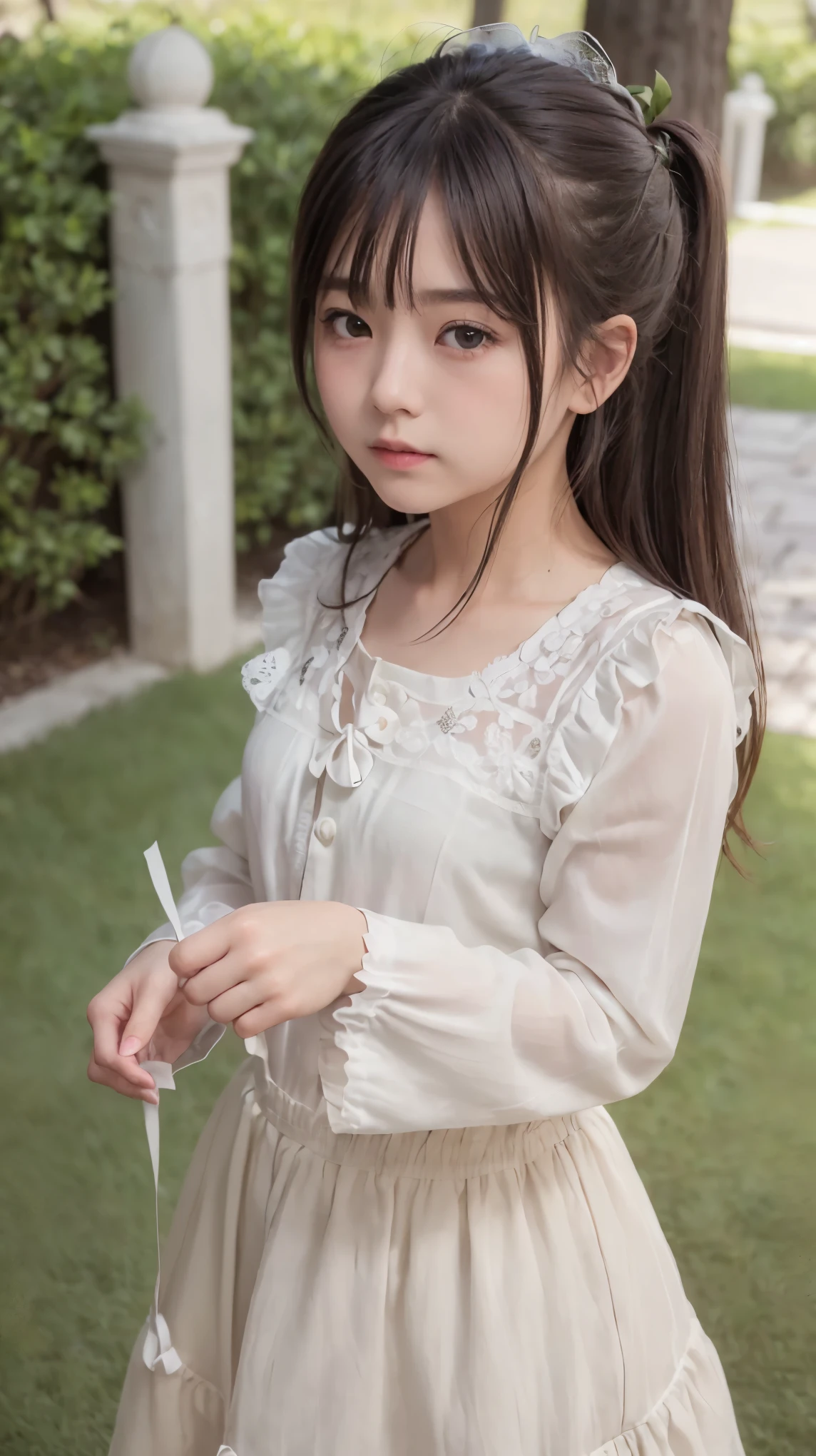 ((highest quality)), ((masterpiece)), (be familiar with), Perfect Face,Japanese,9 years old,Girl,cute,Relax in the living room,night,Non-transparent nightgown