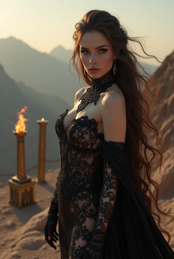 8k, masterpiece, RAW Photos, Highest quality, Realistic, Very detailed, Depth of written boundary, Cinematic Light, Anatomically correct body,
(One elegant beautiful mature woman:1.2), Wavy black long hair, Very beautiful face, Exquisitely detailed face, Goddess-like deity々Beautiful,
Glamorous Body, Very sensitive skin, Transparent white skin, Sexy ass, Sexy thighs,
See-through high slit dress, Detailed cloth texture, Gorgeous necklace, Gorgeous earrings,
Dark starry background, Milky Way Galaxy, Meteors, Dark coastline at night, Pitch black sea surface,
(Low angle shot:1.2),