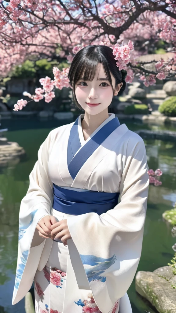 Tabletop, Highest quality, Very delicate and beautiful girl,Very delicate and beautiful, World Masterpiece Theatre, Very detailedな, Very detailed, Highest quality, Very beautiful silky black hair,Kimono,Japanese Clothing,落ち着いた色合いのKimono,ナチュラルカラーのKimono, High resolution, Very detailed,1 Girl, Highest quality, shape, Looking at the audience, material, canvas, Oil, Genuineistic, realist ,Genuine,Great background,Otherworldly background,