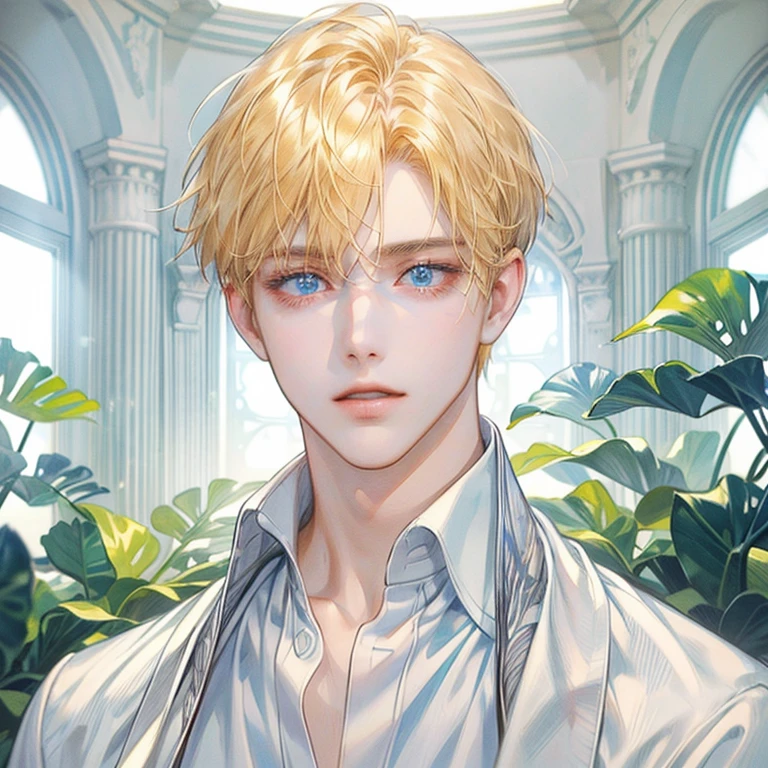 "(masterpiece,best quality,realistic,ultra detailed,1 male,solo,adult,mature,aged up,tall muscular guy,broad shoulders,handsome,platinum blonde hair,blue eyes,angular jaw,short hair),(oil painting:1.5),detailed brushstrokes,(fine art,historical),(neutral background),(soft lighting),(vivid colors),(natural poses and expressions),(confident posture),(canvas texture),(subtle shadows and highlights),(carefully crafted facial features),(clean-shaven),(refined appearance),(casual attire:0.9),elegant composition,(subtle color palette),(contrasting elements),(strong and defined physique),(sleek and modern design),(intricate details),(meticulous attention to anatomy)"